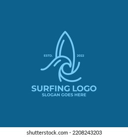 Surfing logo vector. Beach logo