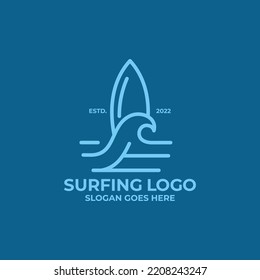 Surfing logo vector. Beach logo