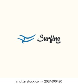 surfing logo vector design illustration. surf logo business template with simple and elegant styles isolated on white background