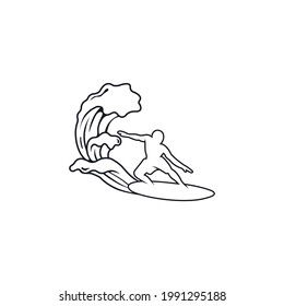 surfing logo vector icon  illustration