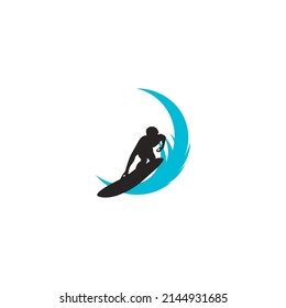 surfing logo vector , illustration design template.