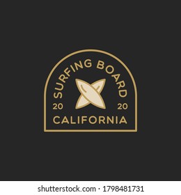 Surfing logo vintage emblem badge