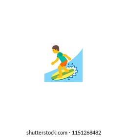 Surfing male icon
