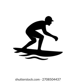 Surfen Mann Symbol, einfache Surf Silhouette einzelne Illustration.