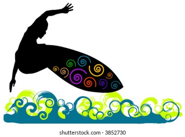 surfing man vector