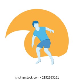 Surfing man, vector graphic design element