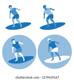Surfing man, vector graphic design element