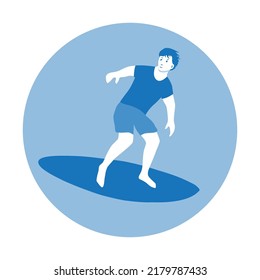 Surfing man, vector graphic design element