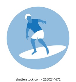Surfing man, vector graphic design element