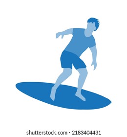 Surfing man, vector graphic design element