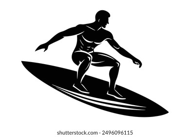 Surfing Man Vector Illustration Art