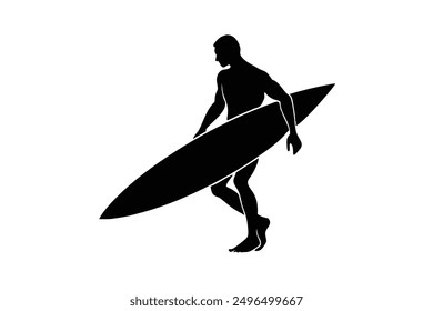 Surfing Man Vector Illustration Art