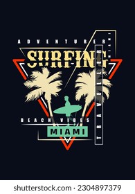 Surfing Miami t shirt design 
