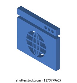 Surfing the net isometric left top view 3D icon