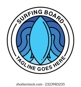 Surfing Ocean Logo Vector Graphic Design illustration Badge Emblem Symbol and Icon
