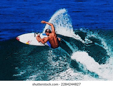 Surf en las olas del océano