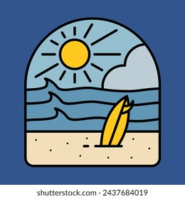Surfing on summer graphic illustration vector art t-shirt design