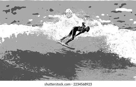 Surfing on wave vector illustration