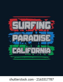 Surfing Paradise California T-Shirt design