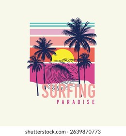 Surfing Paradise nature vector graphic design