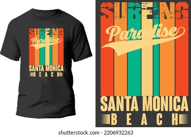 Surfparadies santa monica strand t shirt design.