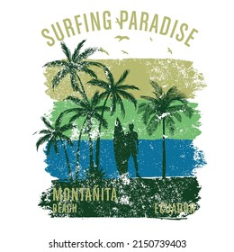 surfing paradise 
summer holiday
beach graphic