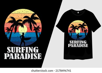 Surfing Paradise T Shirt Design