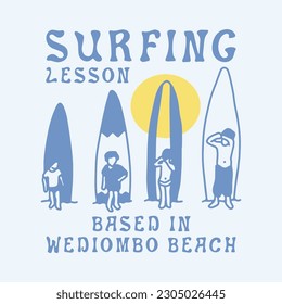 Surfing paradise vector t-shirt design. Surfing in beach artwork. Surfing club vector design. Big wave. Surfing lesson