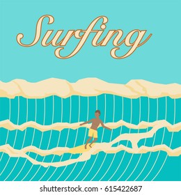 Surfing poster illustration