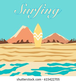 Surfing poster illustration