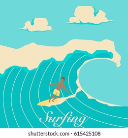 Surfing poster illustration