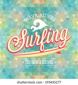 Surfing poster. Vector illustration.