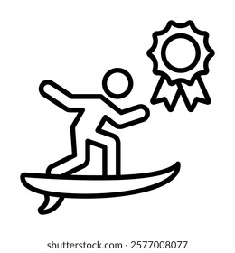 Surfing Pro icon line vector illustration