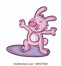 Surfing rabbit animal vector art