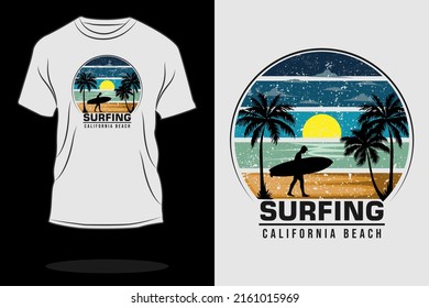 Surfing retro t shirt design