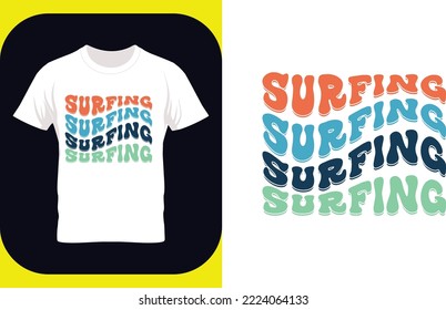 Surfing Retro Vintage Surf Design, Surf illustration typography, Retro style surf symbol