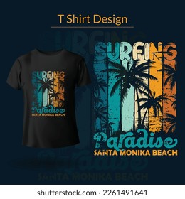 Surfing Retro Vintage T-Shirt Design