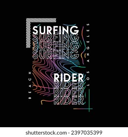 Surfreiter moderne Typografie Beach-Sommer-Wellenlinie Grafik-Design Typografie Poster