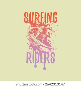 Surfing Riders Splatter projetos gráficos vetoriais