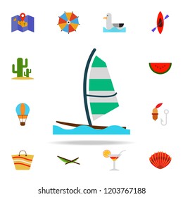surfing with a sail flat icon. Summer icons universal set for web and mobile