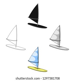 Surfing with a sail.Extreme sport single icon in cartoon style vector symbol stock illustration web.