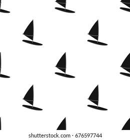 Surfing with a sail.Extreme sport single icon in black style vector symbol stock illustration web.