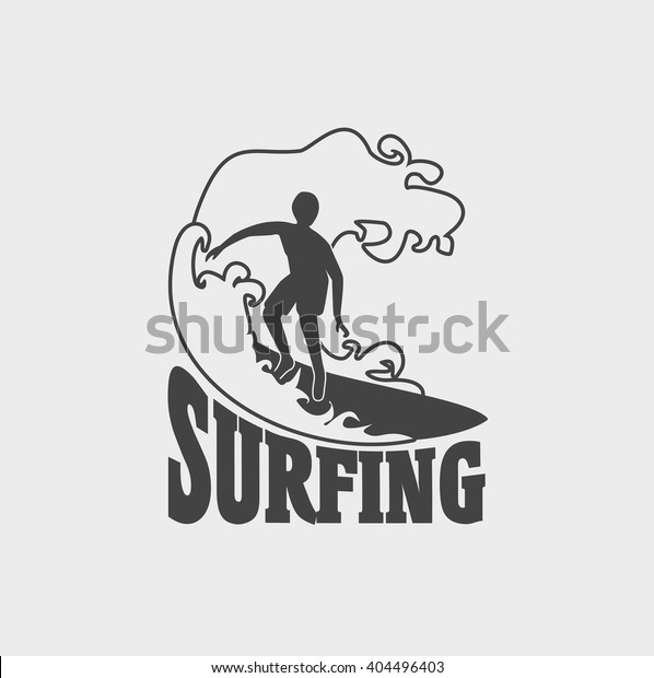 Surfing School Logo Label Sign Design Stock Vector (Royalty Free) 404496403