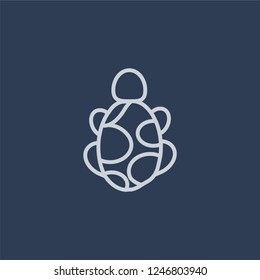 Surfing a sea turtle icon. Surfing a sea turtle linear design concept from Australia collection. Simple element vector illustration on dark blue background.