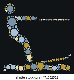 surfing shape vector design by color point