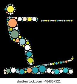 surfing shape vector design by color point