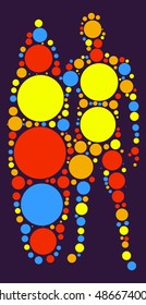 surfing shape vector design by color point