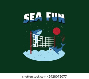 Surfing shark Vector artwork for children wear in custom colors