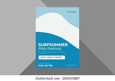 surfing shop flyer design template. summer surfing poster leaflet design.
a4 template, brochure design, cover, flyer, poster, print-ready