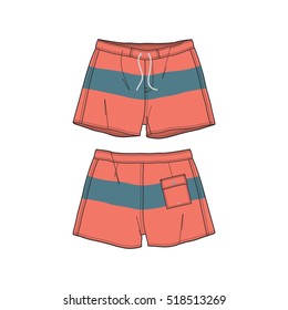 Surfing Shorts Vector Template